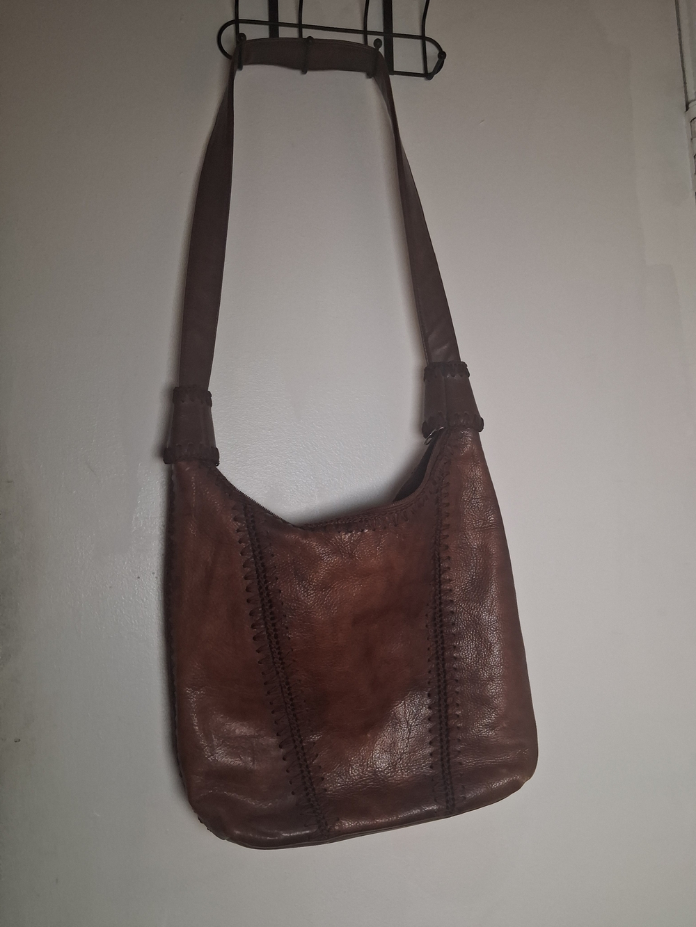 Marc Chantel Classic Brown Leather Shoulder Bag 1990's - Picture 2 of 5